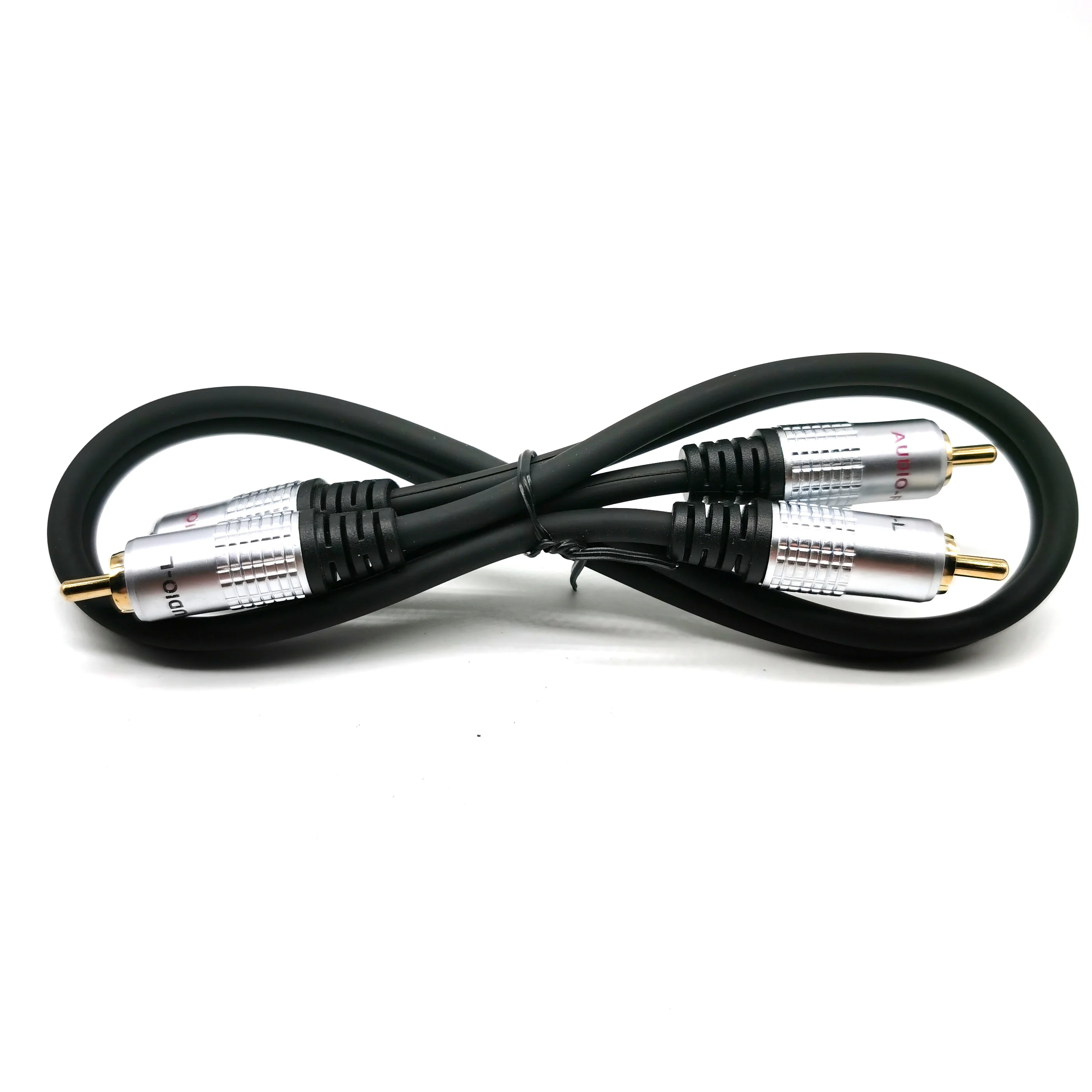 Позолоченный аудиокабель 2RCA папа-2 RCA папа 1