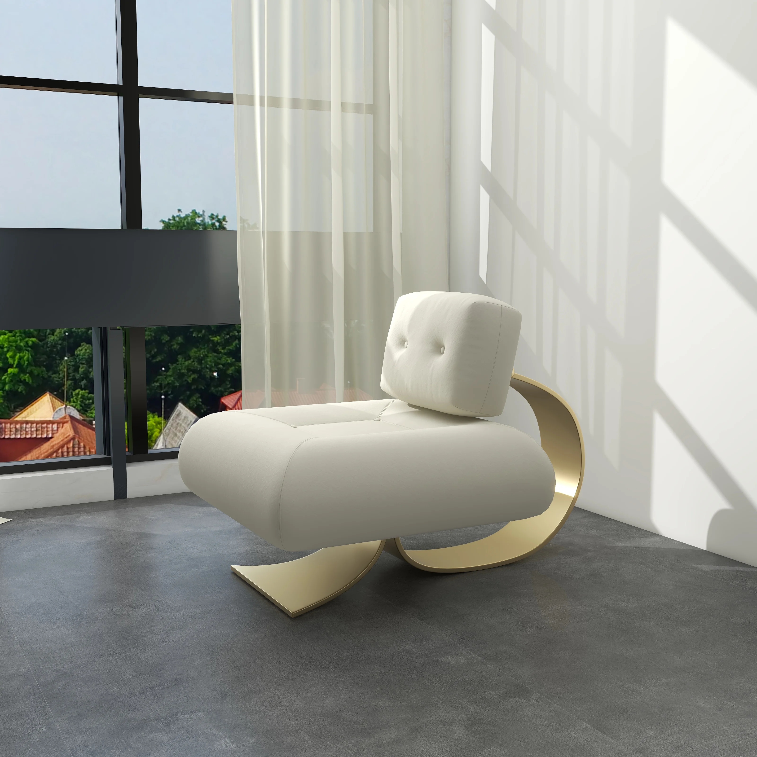 Swivel Modern Single Lounge Chair Luxury Velvet Lounge Chair