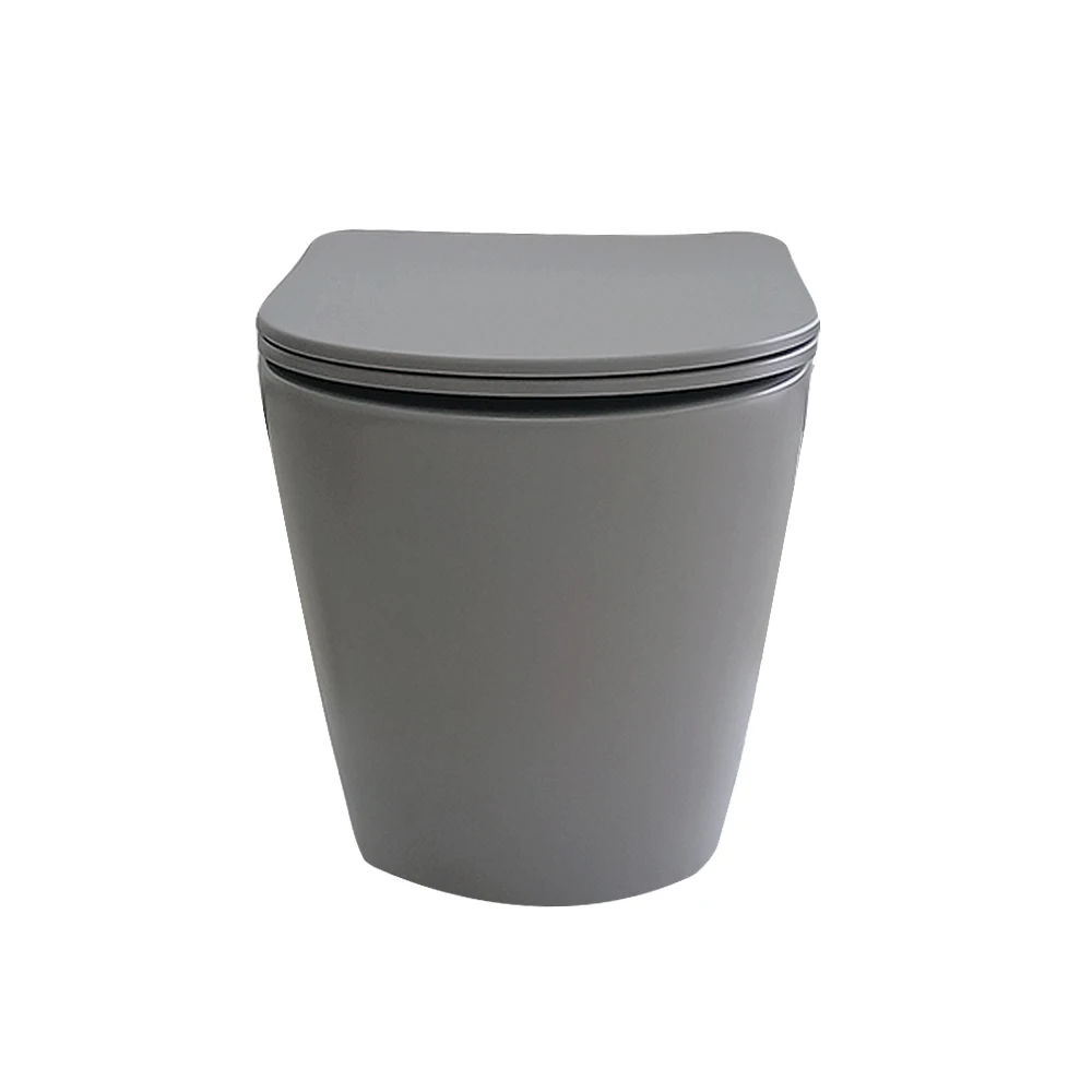 2023 Modern Matte Gray Toilet Floor Mounted Bathroom Tankless Floor