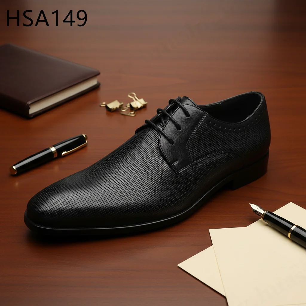 LXG,Wedding Attendance Lace-up Point Toe Men's Dress Shoes Quality Full Grain Leather Business Uniform Shoes for Sale HSA149