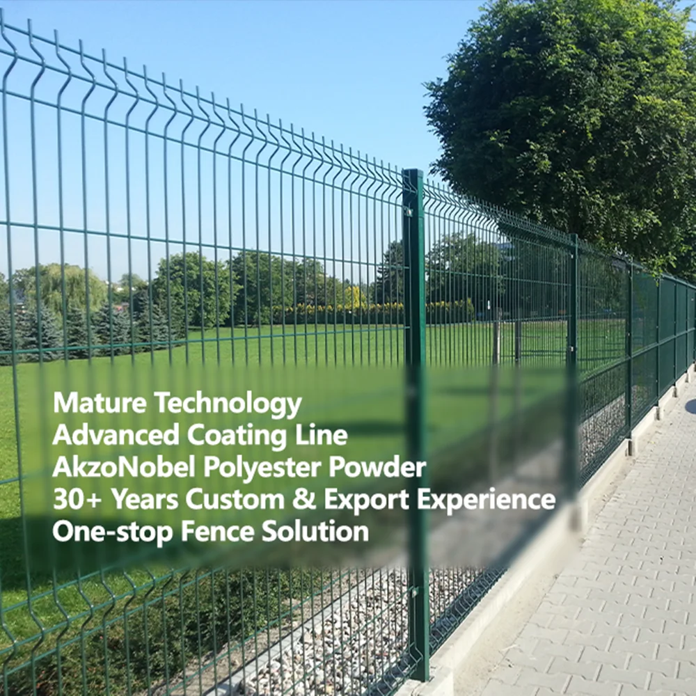 Outdoor Metal Garden Fence Panel 3D Curved Welded Wire Mesh Fence ...
