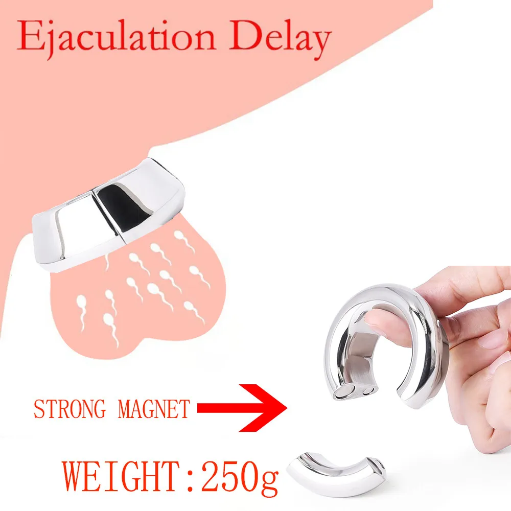 250g Heavy Weight Metal Ball Stretcher Scrotum Pendants Stainless Steel  Penis Ring Lock Delay Ejaculation BDSM Sex Toy for Men