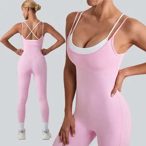 Custom Logo One Piece Ladies Slim Activewear GYM Fitness Sport Yoga Jumpsuit Female Women Jumpsuit Playsuits Bodysuit for Girl