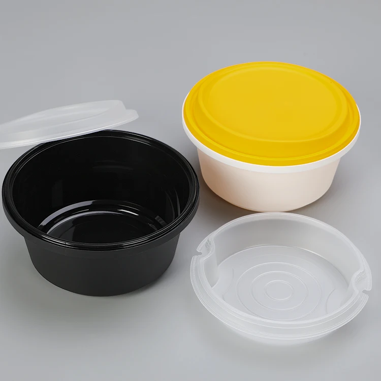 SZ218 1000ml/32oz Custom LOGO available plastic bowl with inviolable closure tamper evident box container for food with lock