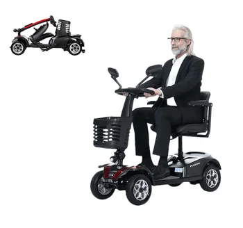 Four Wheels Old Age Scooter Foldable Lightweight  Electric  Wheelchair Handicap Patients Mobility Elderly Scooter