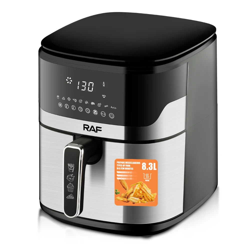 RAF 8L Oven Smart Fryer Oil Free Electric Digital Air Fryers With Weight Scale R5375 - Black