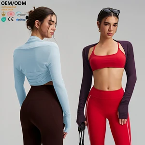 XW-KJ002 High Quality Slimming Custom Elastic Comfortable Breathable Exercise Long Sleeve Skinny Fitness Women's Sports Top