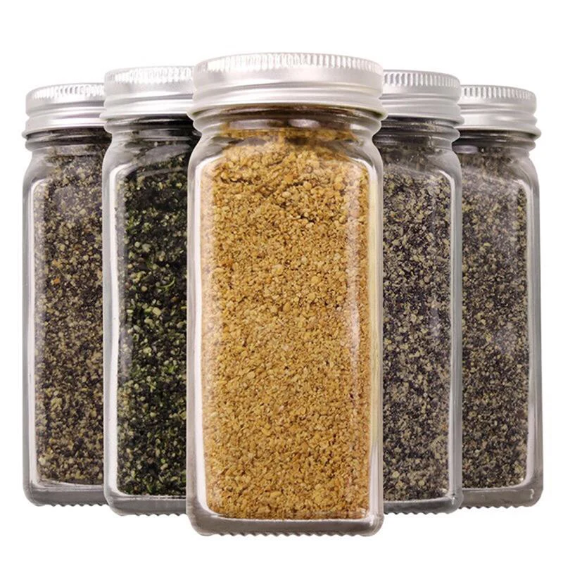 Home Kitchen 120ml 4oz Round Glass Spice Jar Condiment Seasoning