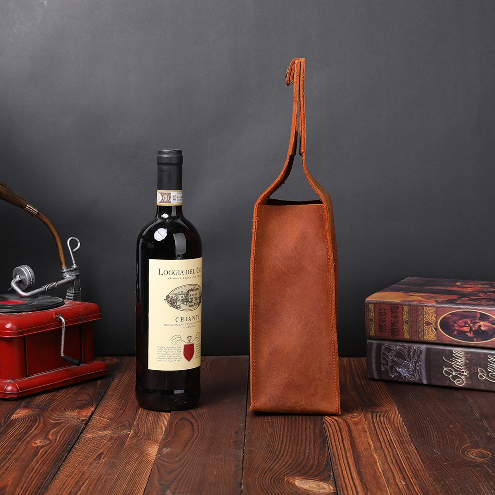 Alibaba.com: Custom real leather wine caddy, handcrafted drink sleeve ...