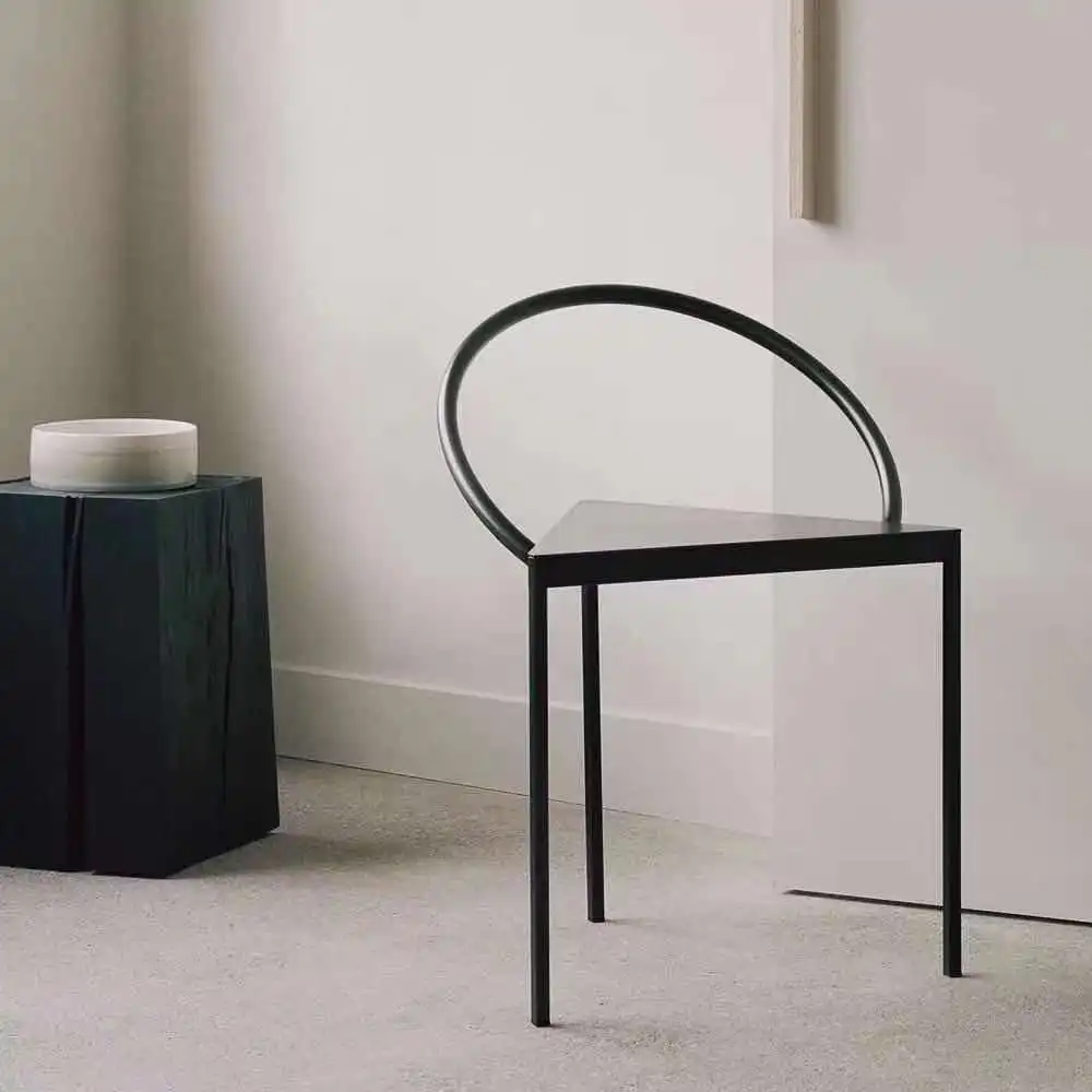 Modern Design Nordic Simple Triangle Metal Dining Chair Creative Industrial Style Metal Armchair