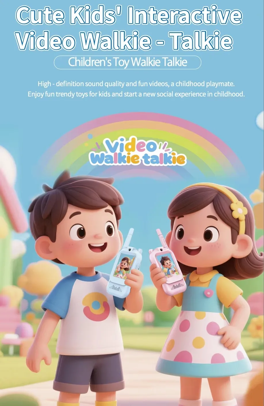 New 2-Way Video Talk Device with 2-Inch Display 1000FT Range Realtime Call