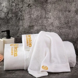 Five-star Pure White 100% Cotton Woven Hotel Towels Quick-Dry Eco-Friendly Towels for Theme Hotels Beauty Salons Bath