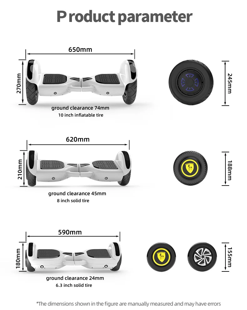 Best Price Hoverboard Scooter with LED Lights & Bluetooth Many Colors Available Self-balancing Scooter
