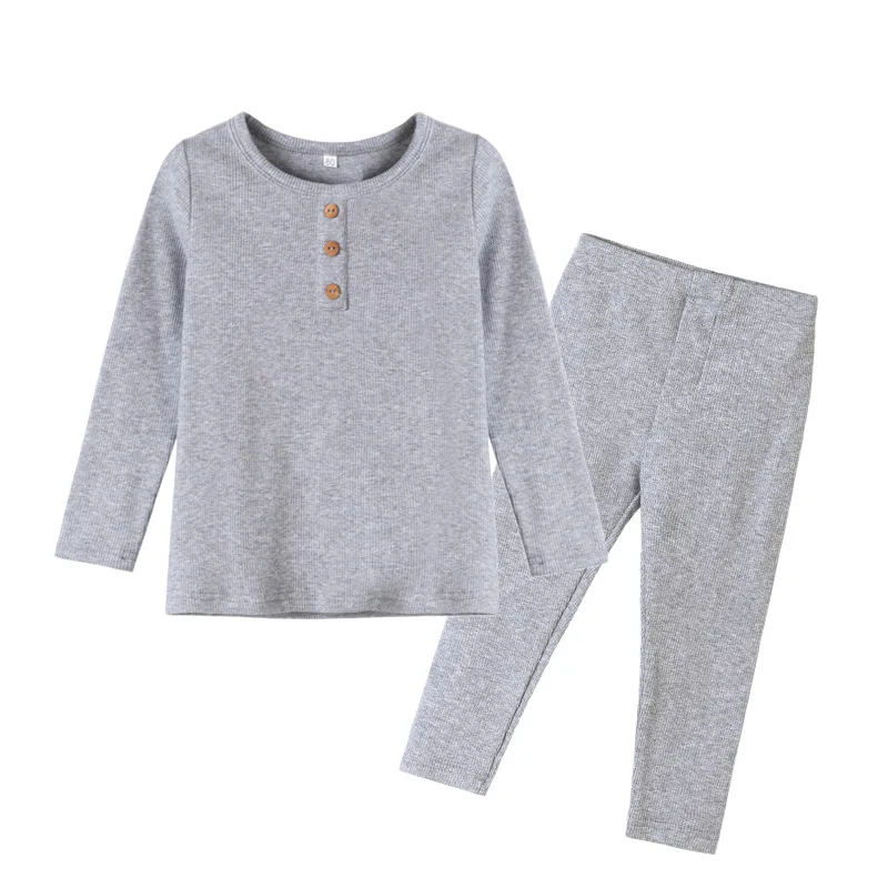 Детские пижамы, простые яркие хлопковые Пижамные комплекты в рубчик