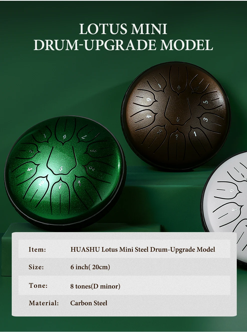 Huashu Tongue Drums For Adults 6 10 12 Inch 8 11 13 15 Notes With Mucis