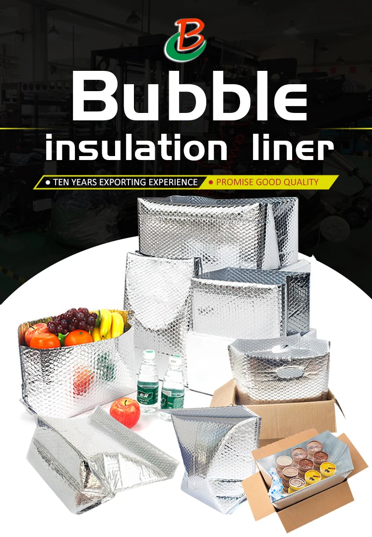 Custom Food Transport Insulation Aluminum Foil Bubble Insulation Bag