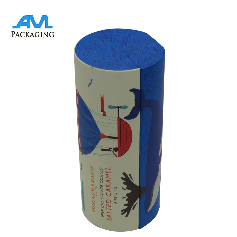 Custom Semicircle Macaroon Packing Premium Chocolate Gift Packaging Round Cylinder Cardboard Cookie Biscuit Box