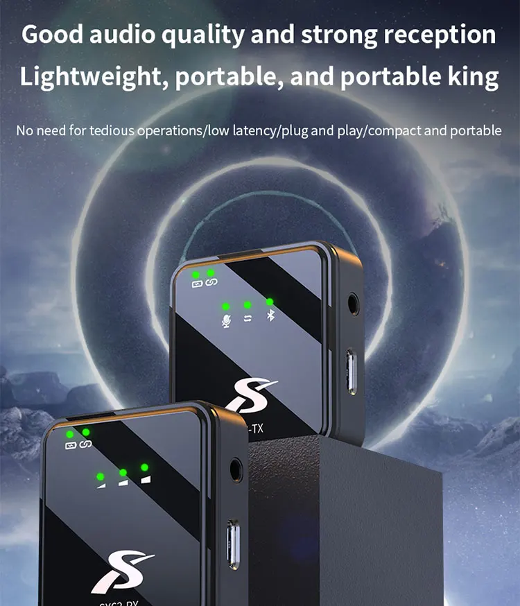 SX63 Collar Wireless Mic Portable Live Streaming Lavalier Mini Lapel Microphone With Charging Case For Mobile Cell Phone Iphone