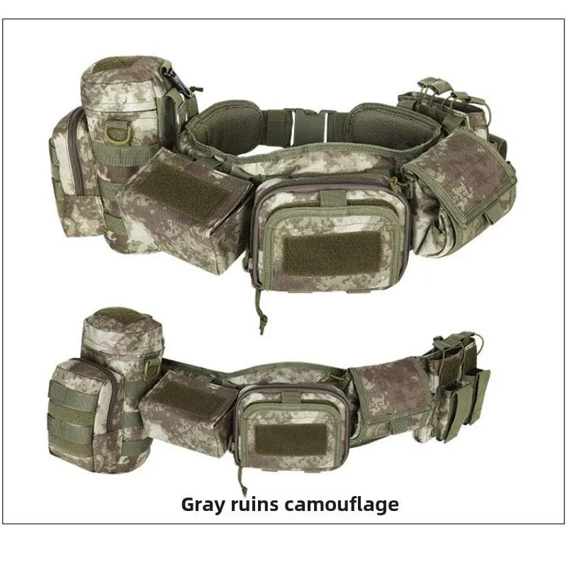 Lightweight Outdoor Camouflage Multifunctional Five Piece Tactical Waist Cover Hunting Mountaineering Waist Safety Tactical Belt