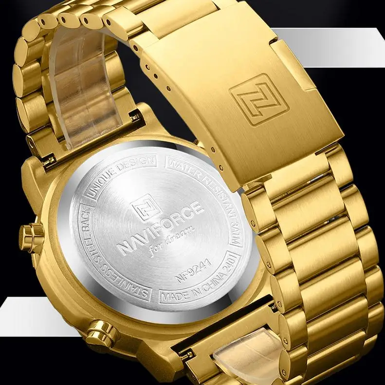 ゴールデン様 NF9241S Men's Waterproof Digital Chronograph Watch - Sporty Style