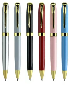 Office Supply Luxury Ballpoint Pen  Premium Business Gift Branded Custom Logo Personalized Promotional Black Metal Ball Pen