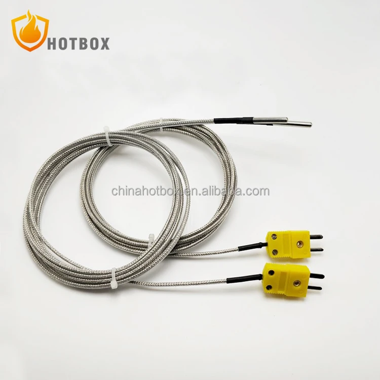 K Type Temperature Sensor Armoured Needle Type Thermocouple with Plug