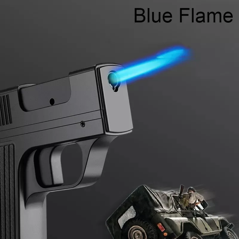 Cool Refillable Gun Shaped Lighter Novelty Pistol Model Windproof Gas ...