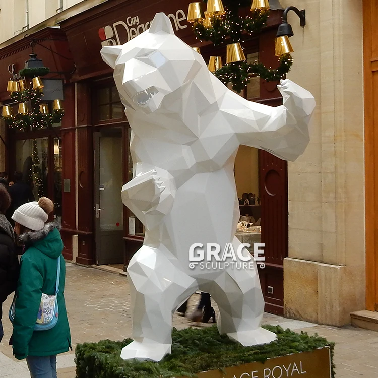 Sculpture extérieure en fibre de verre de grand ours pour le  bâtiment/décoration publique