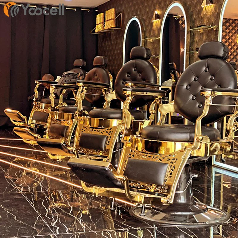 Yoocell Black And Gold Wholesale Heavy Barber Chair 2022 Modal
