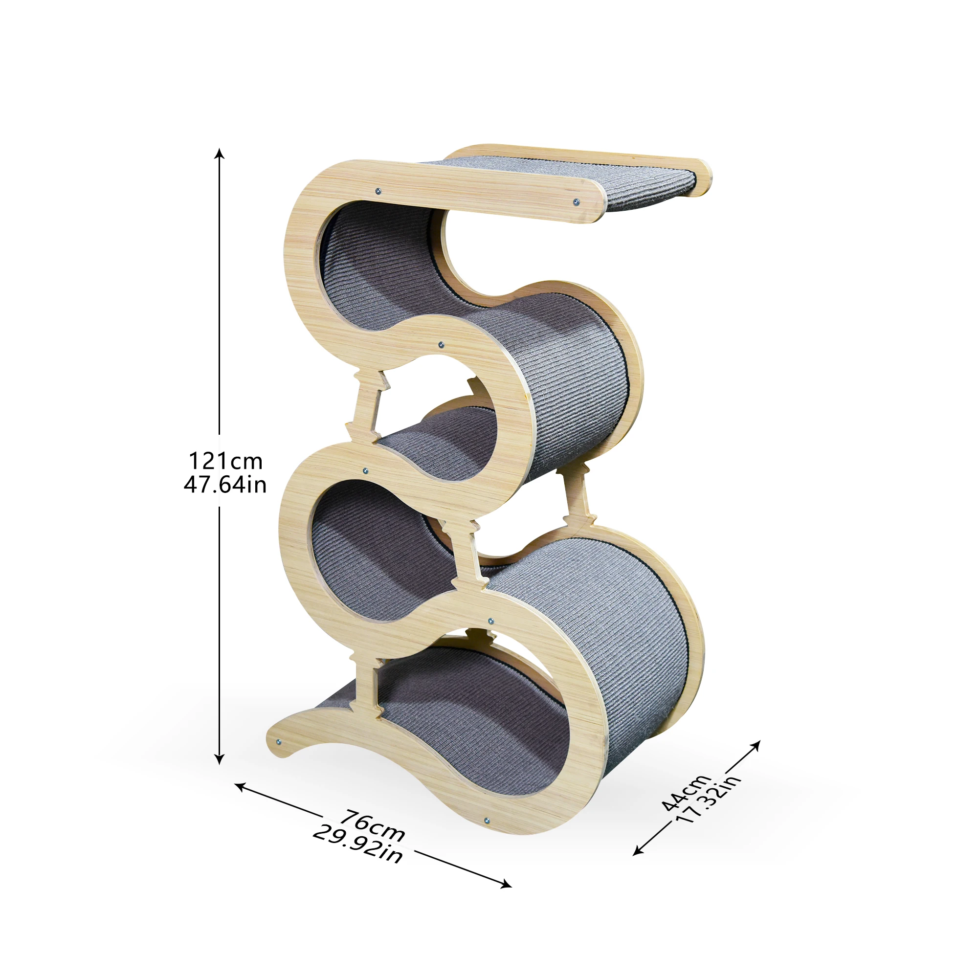 Minimalist Style Design Scratcher Tree Cat Furniture With Cozy Bed Cat Tree Tower Wood