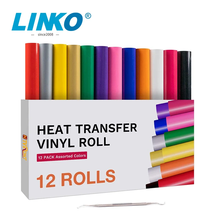 LINKO washable  film Reflective Heat Transfer Vinyl rolls T-shirt vinyl cutting plotter heat press transfer