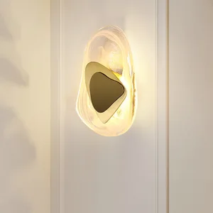 Post-modern Creative Corridor Background Wall Sconce Glass Wall Lamp for Bedroom or Living Room