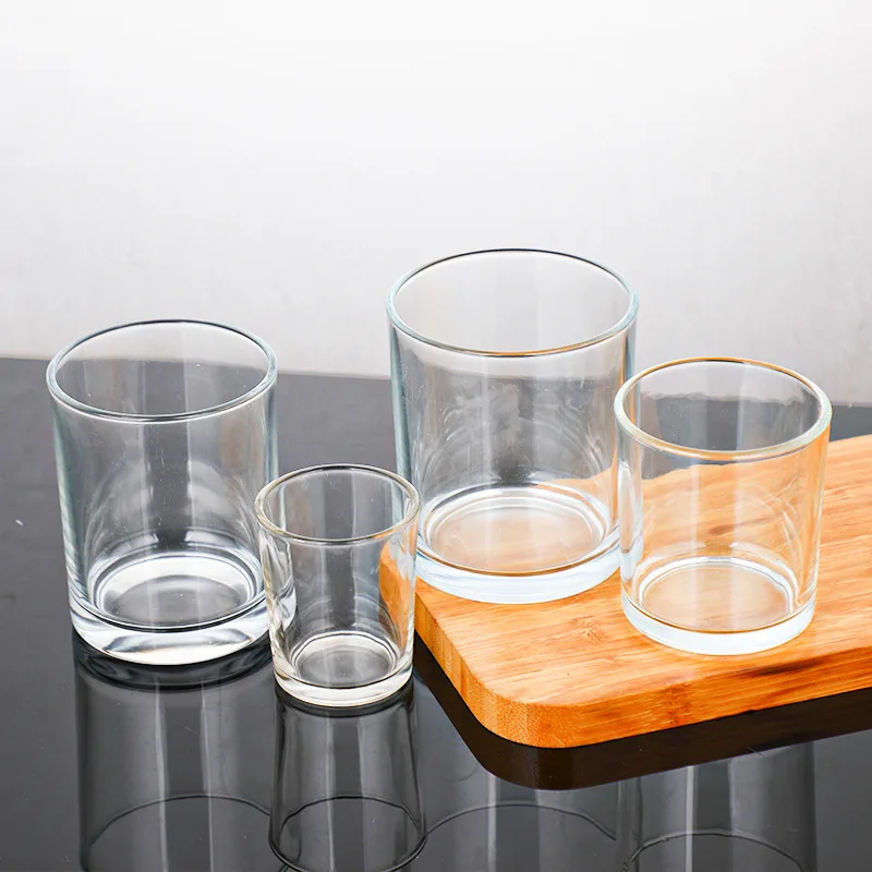 Frosted White and Clear Glass Candle Jars for Making Candles Containers ...
