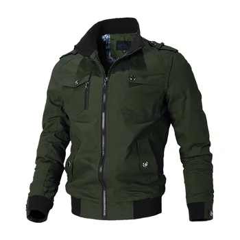 Classic Modern Fashion Outdoor Spring Flight Pilot Sportswear Blazer Coat Men's 100% Cotton Casual Golf Bomber Jacket For Men