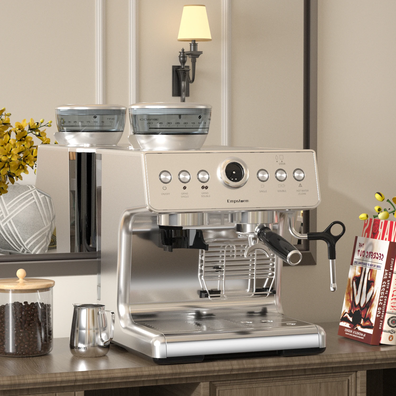 Multifunctional Espresso Machine a Professional Machine With Grinder and Low Noise for the Home Office