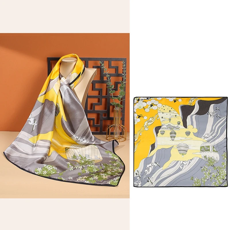 Custom Digital Printing Small Soft Squares Decorative Silk Twill Scarf Silk Scarves Wholesale