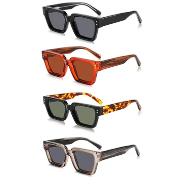 2024 High Quality vintage acetate sunglasses unisex  TR90 square frame polarized custom logo sunglasses for men