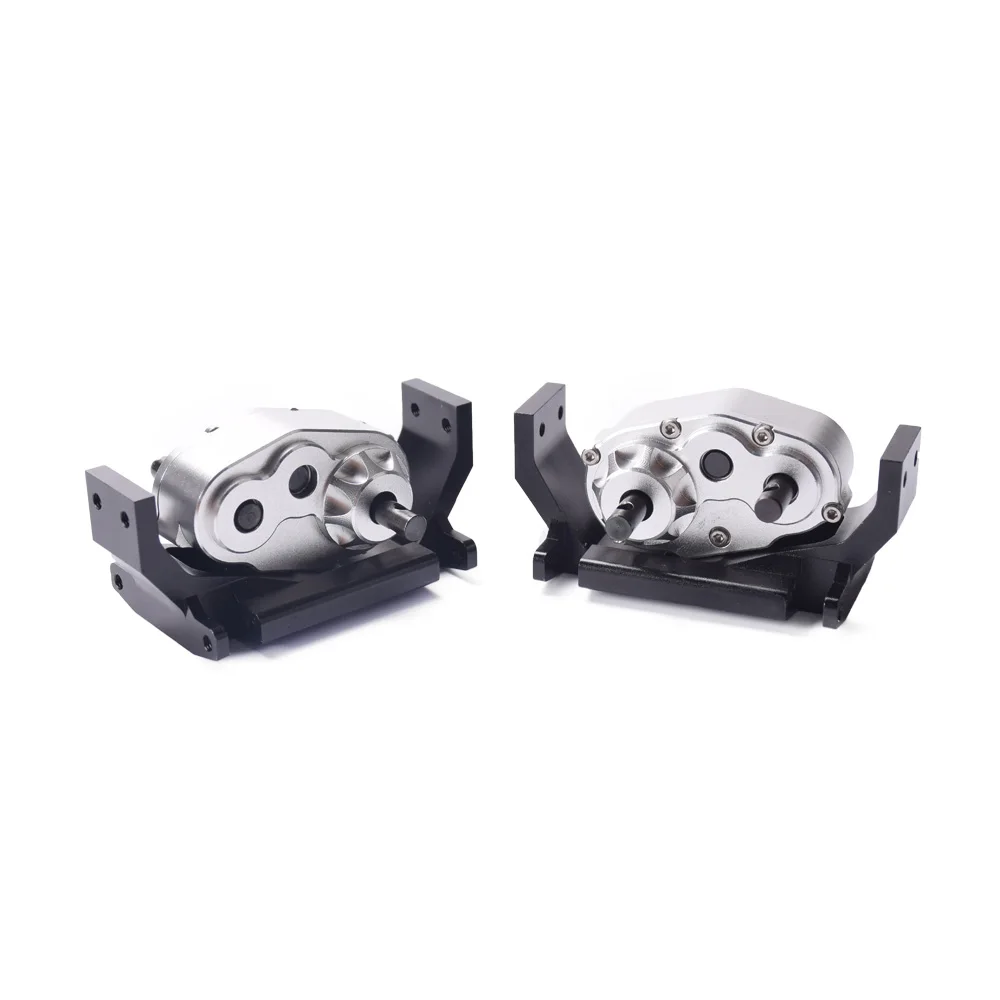 Black 1/10 CNC Metal D90 Gearbox Transfer Case with 72MM Mount for RC Crawler Axial SCX10 D90 