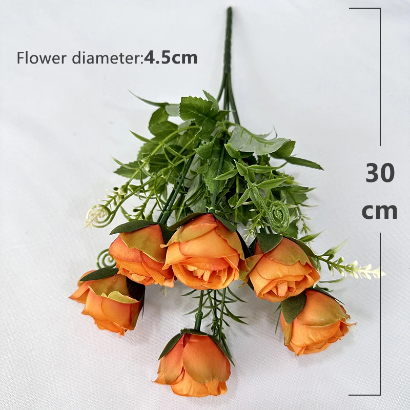 Wholesale na Bulaklak mula sa Pabrika: Bouquet para sa Dekorasyon ng Tahanan, Sintetikong Halaman, Artipisyal na Rosas