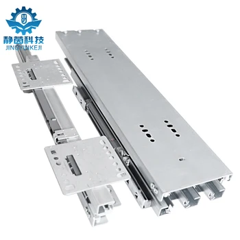 Heavy-Duty Deep Cabinet Drawer Slides Earth Guide Rail Damping Buffer Push Pull Vertical Wardrobe Thickened Bearing Bottom Track