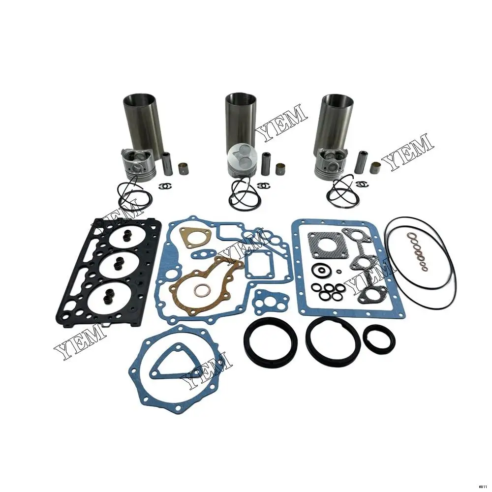 Rebuild Overhaul Kit With Full Gasket Set Piston Ring Liner Fit for Kubota D722