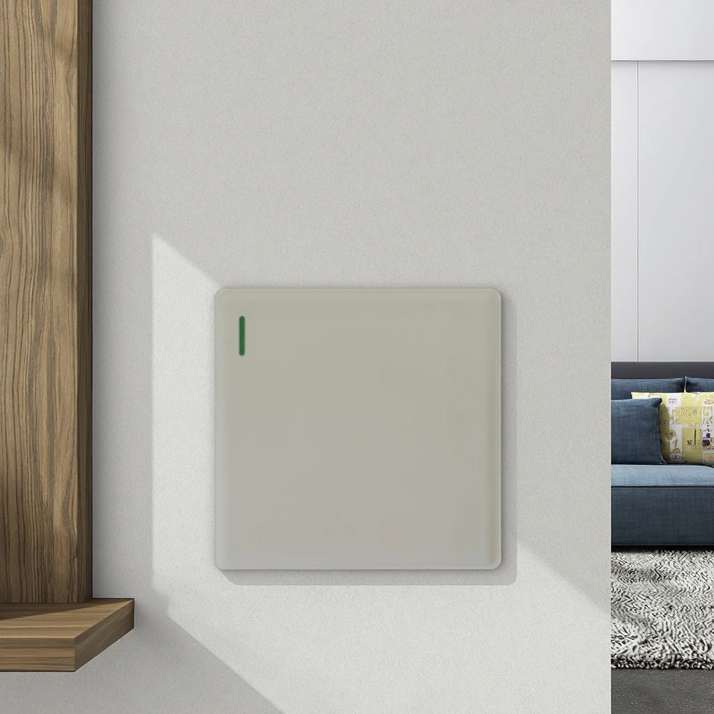 VNX UK Standard Luxury Large Panel Modern Style White Electric 1 Gang 1 Way Wall Switches and Sockets for Home