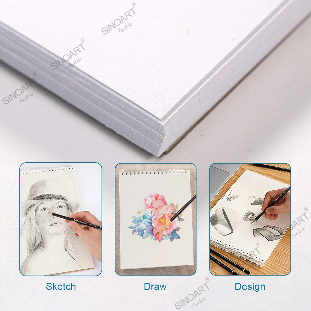 Sinoart 35 Sheets Sketch Pad 160g Spiral Sketchbook Cost Effective A3