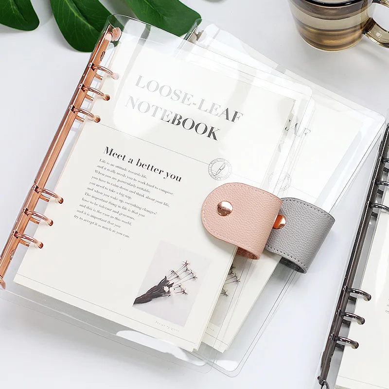 Hot Sale Simple PVC transparent book A6 exquisite A5 hand-ledger loose-leaf replacement core B5 horizontal line inner page