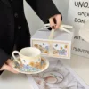 Summer flower rambling cup and saucer-gift box