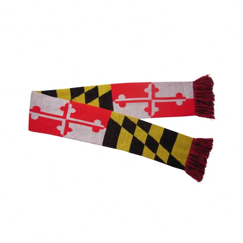 Cheap Premium Acrylic Knit Jacquard Fans Scarf Football