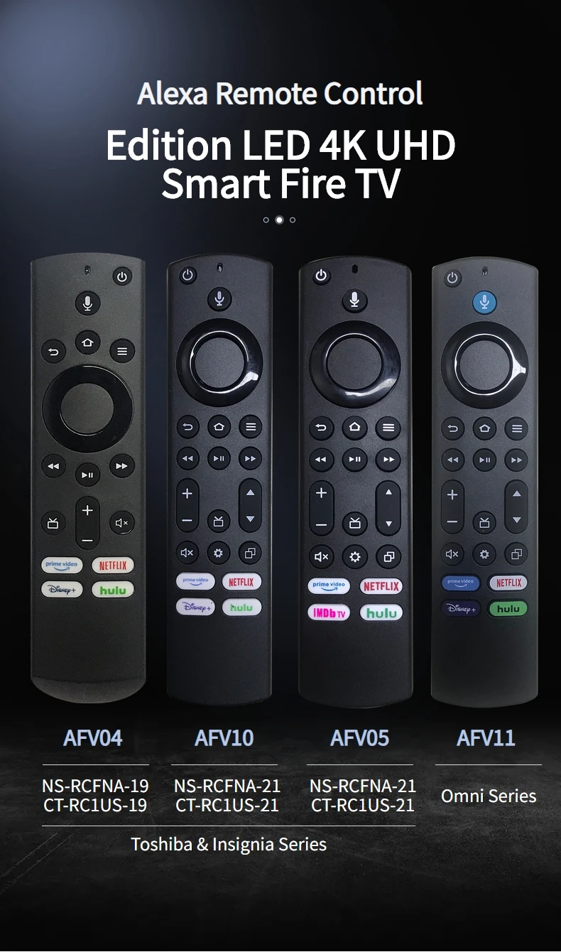 Afv10 Ct95018 Replaced Voice Remote Fit For Toshiba Led 4k Uhd Smart Fire Tv C350 Series
