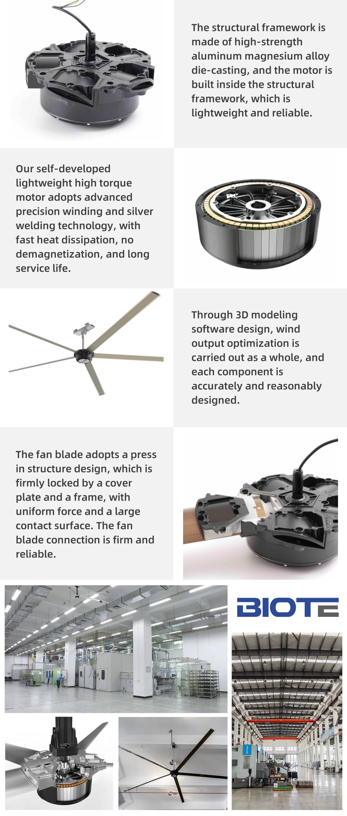 Industrial Ceiling Fan, 10FT, 220, Aviation material - detail 4