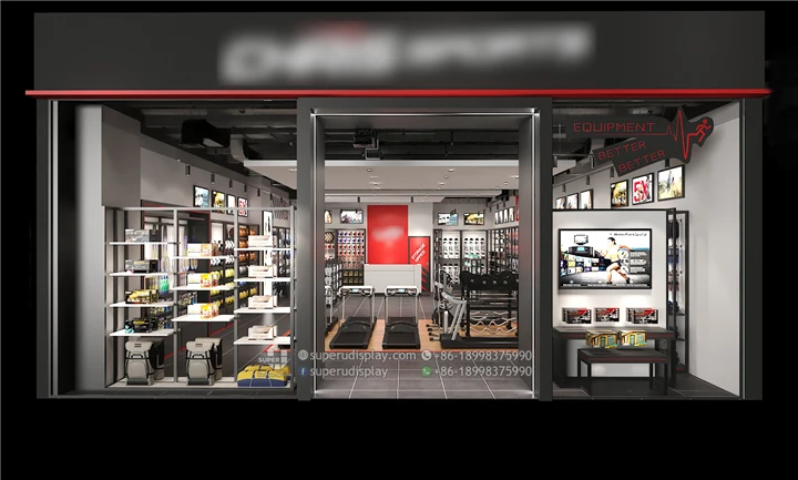 Display Fitness Accessories Store Gym Shop Design Creative