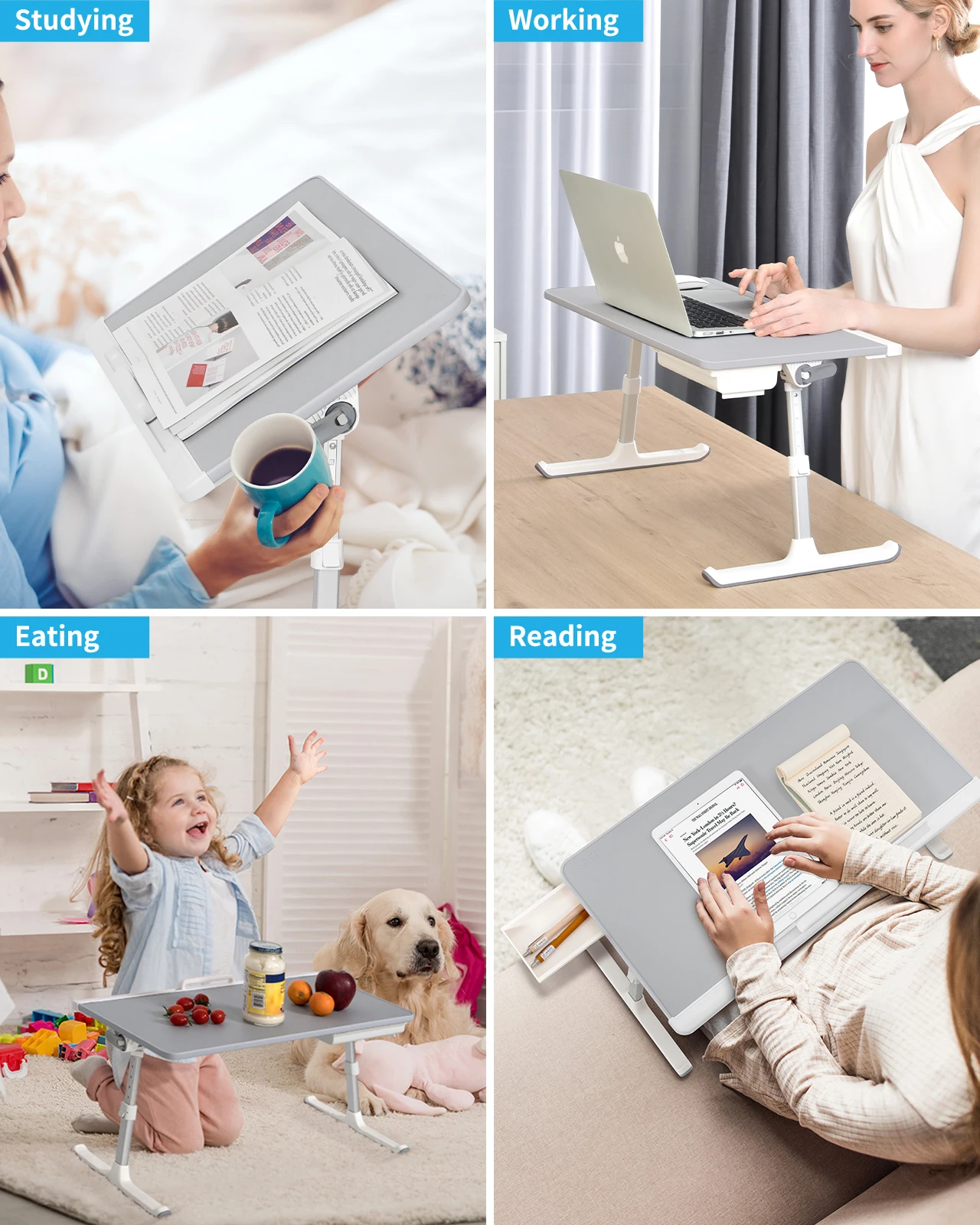 Adjustable Laptop Tray Table Lap Desk Fits Up To 17inch Laptop